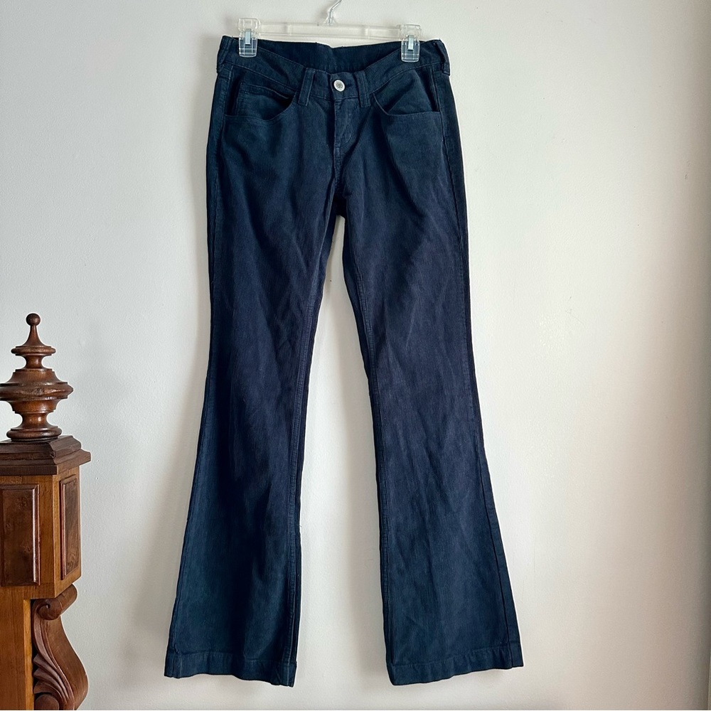 John Galt • Brielle Navy Corduroy Flare Pants in Navy